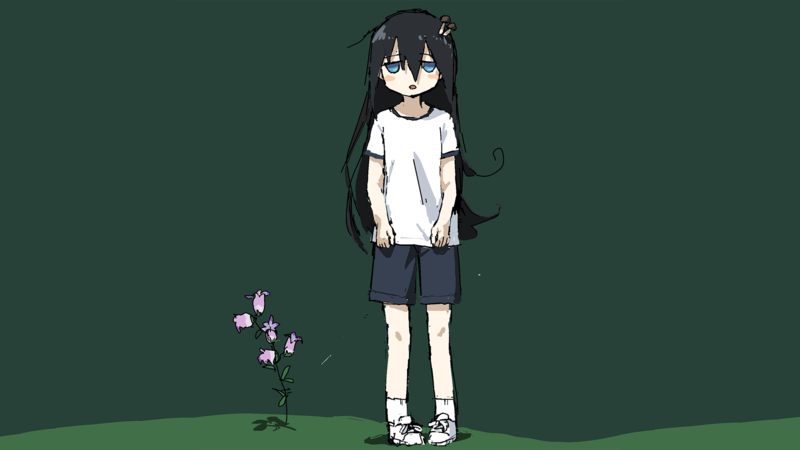 anime girls, green, artwork