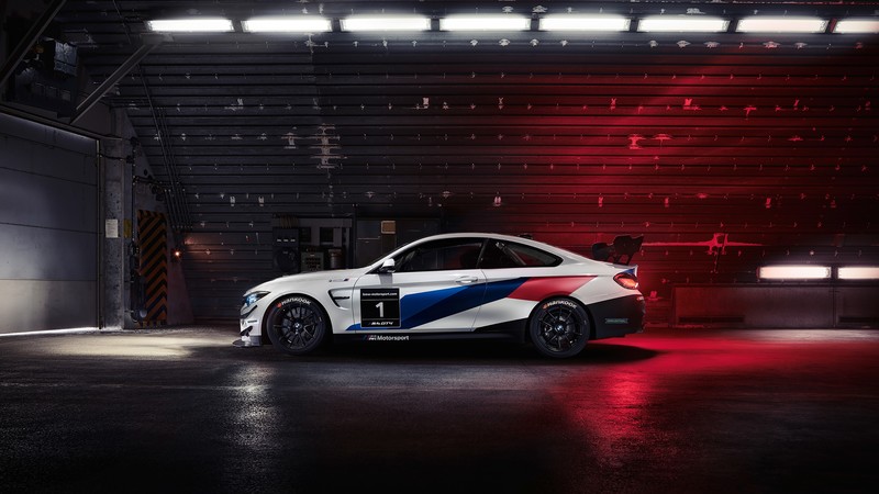 BMW M4 GT4, BMW, vehicle, car, MPerformance, hangar, low light, race cars