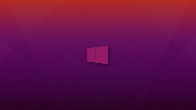 Windows 10, purple background, purple, pink, logo