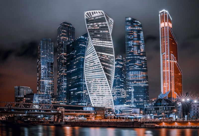 building, lights, Russia, Moscow, skyscraper