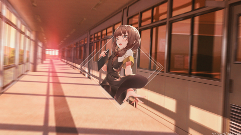 anime, anime girls, picture-in-picture, Miko Iino, school, school uniform