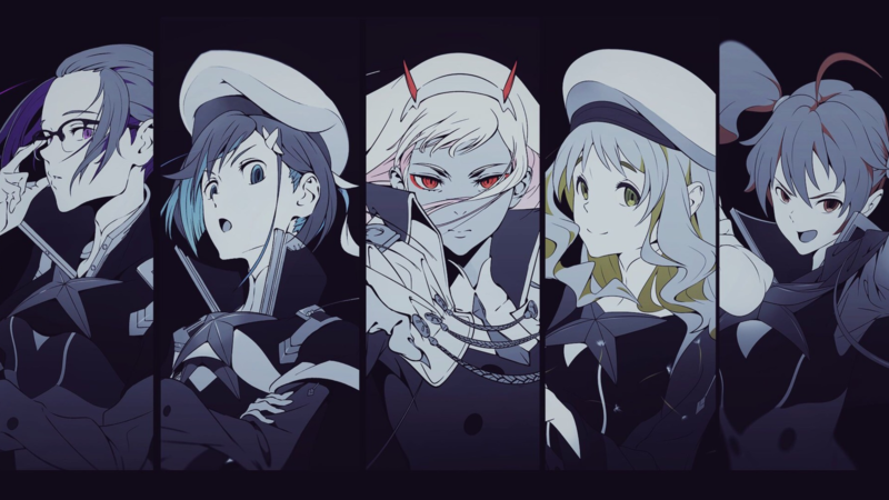 Darling in the FranXX, anime girls, anime, looking at viewer, open mouth, long hair, short hair, red eyes, horns, uniform, Zero Two (Darling in the FranXX), Code:556 (Kokoro), Ichigo (Darling in the FranXX), Code:196 (Ikuno), closed mouth, arms crossed, Code:390 (Miku)