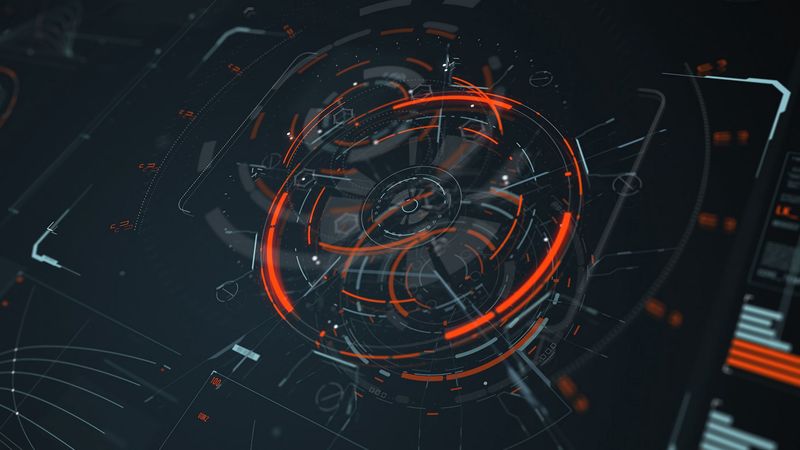 hologram, scheme, sci-fi, digital, circles, lines, elements, 4k