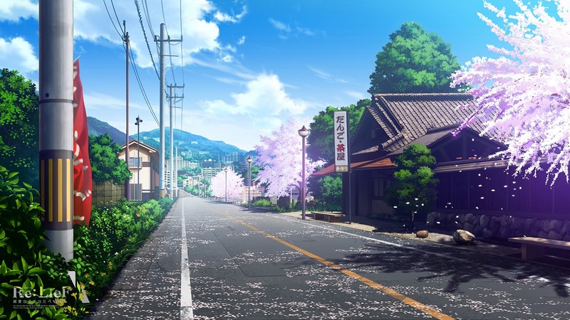 anime, outdoors, street
