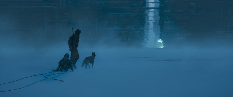 François Leroy, snow, dog, pathway, robot, hunter