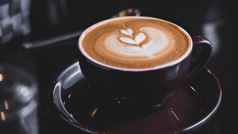 cup, coffee, foam, drink, decorated, 4k