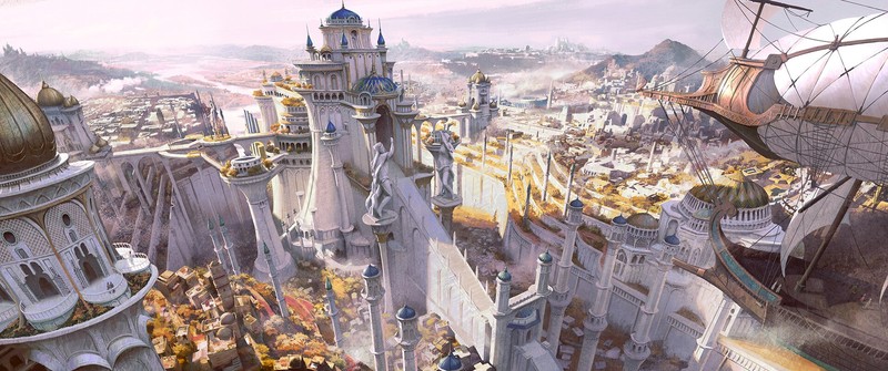 artwork, fantasy art, fantasy city