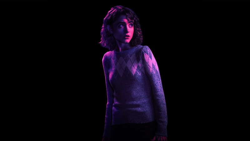 tv series, Stranger Things, simple background, Natalia Dyer