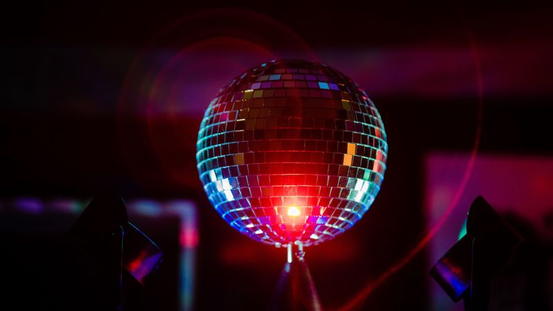 disco ball, laser, led, glare, bright, 4k