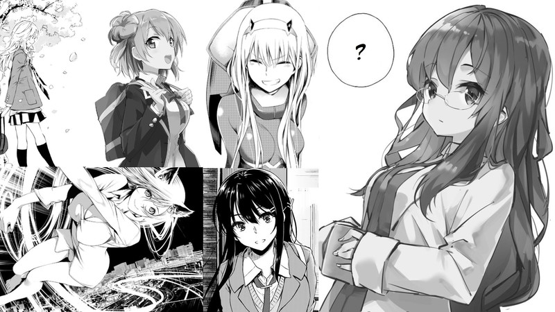 manga, anime, anime girls, monochrome