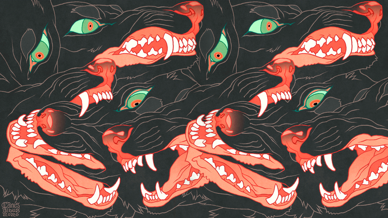 Canis Albus, creature, dog, wolf, illustration, Japanese Art, digital, digital art