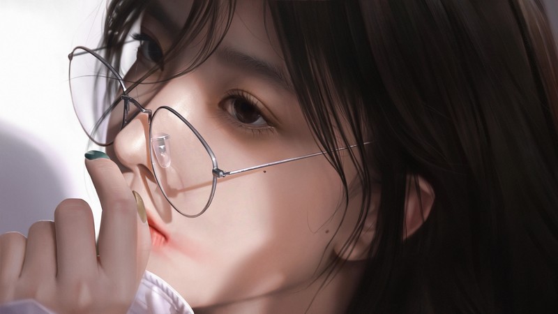 Asian, face, women, women with glasses, CGI