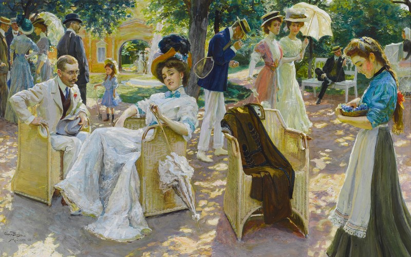 Oscar Bloom, women, men, artwork, painting, classic art