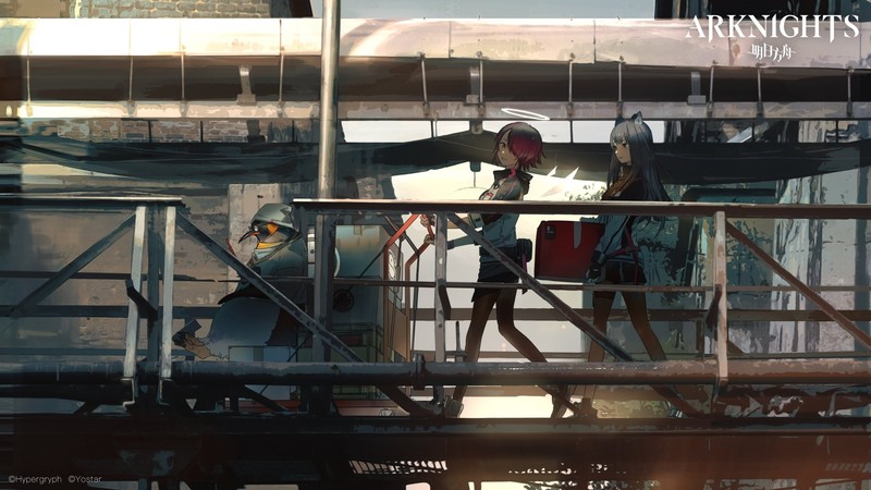 anime, original characters, outdoors, Arknights, Exusiai (Arknights), Texas (Arknights)