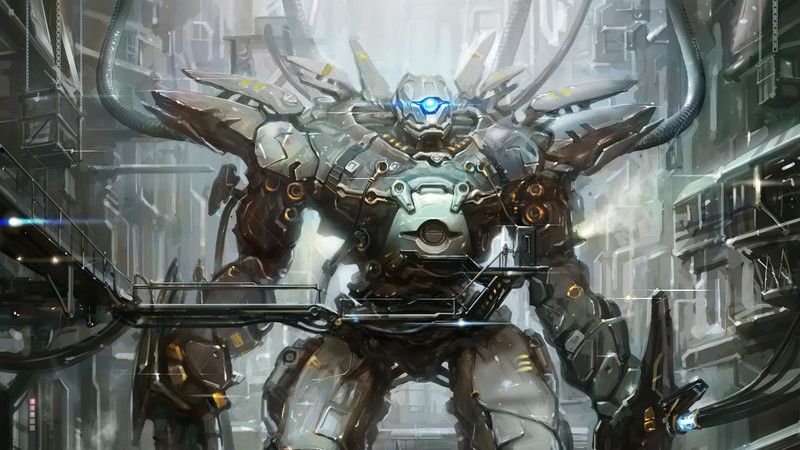 robot, mech, Gantry