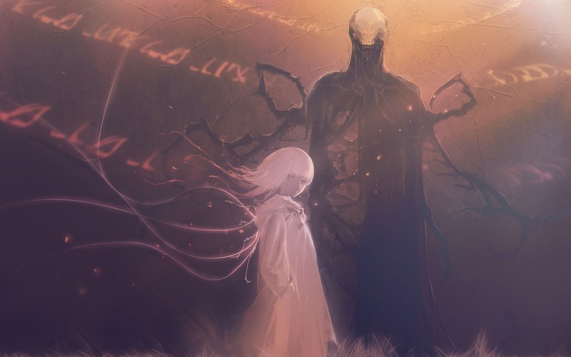 anime, anime girls, creature, monster girl, white hair, Huke (artist)