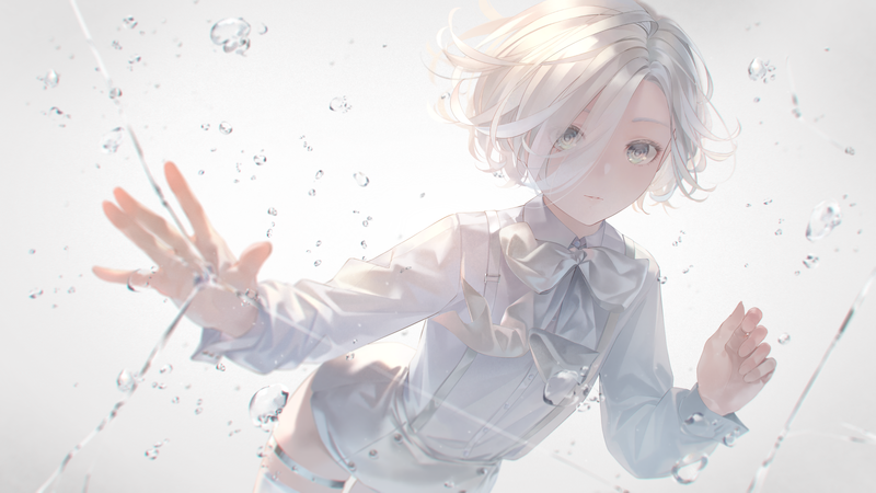 anime, anime girls, white hair, white eyes, white eye, white clothing, white
