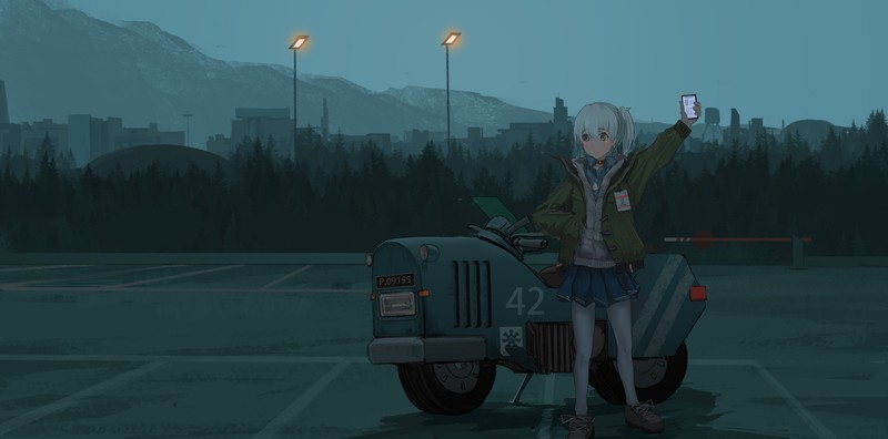 anime, anime girls, AegisFate, smartphone, vehicle