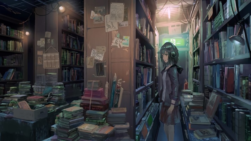 anime girls, anime, green hair