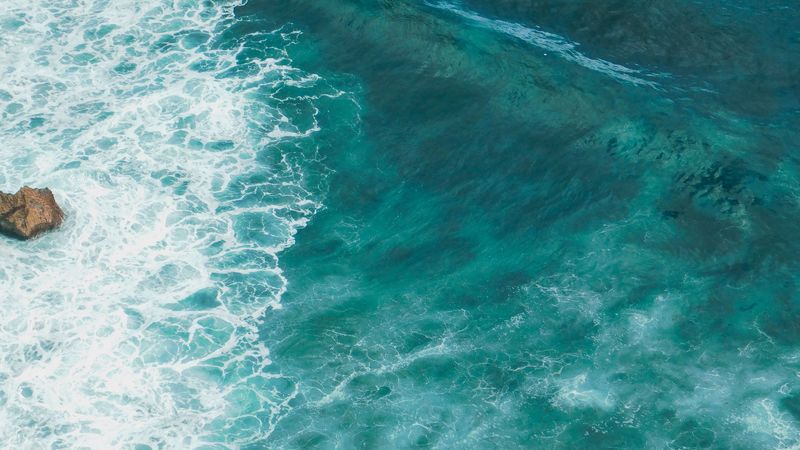 sea, wave, surface, water, blue, turquoise, 4k