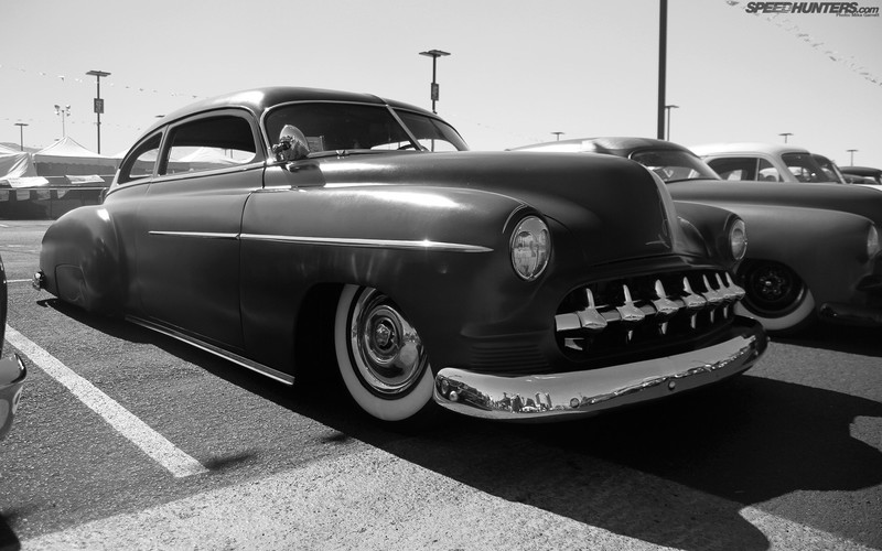monochrome, Chevy, lead sled, car