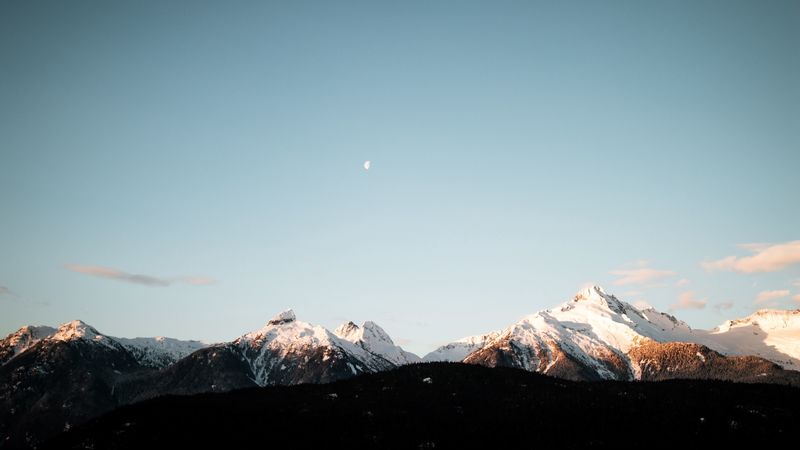 mountains, peak, sky, snowy, outdoors, 4k