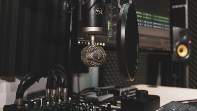 microphone, recording studio, mixer, remote control, equalizer, acoustics, equipment, 4k