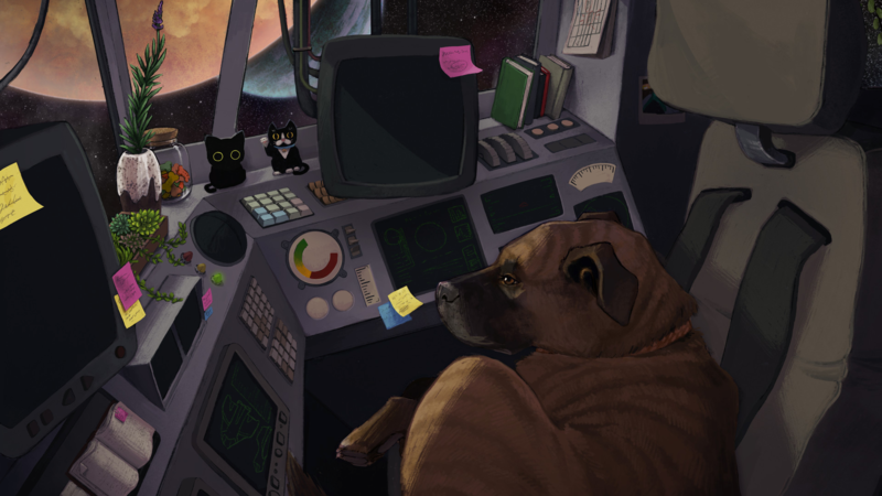 space, astronomy, spaceship, dog
