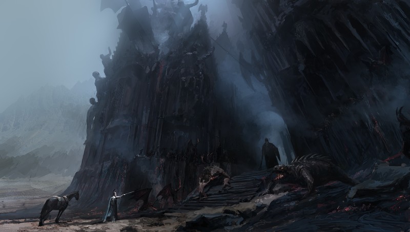 fantasy art, artwork, Middle Earth, The Lord of the Rings, Fingolfin, Morgoth