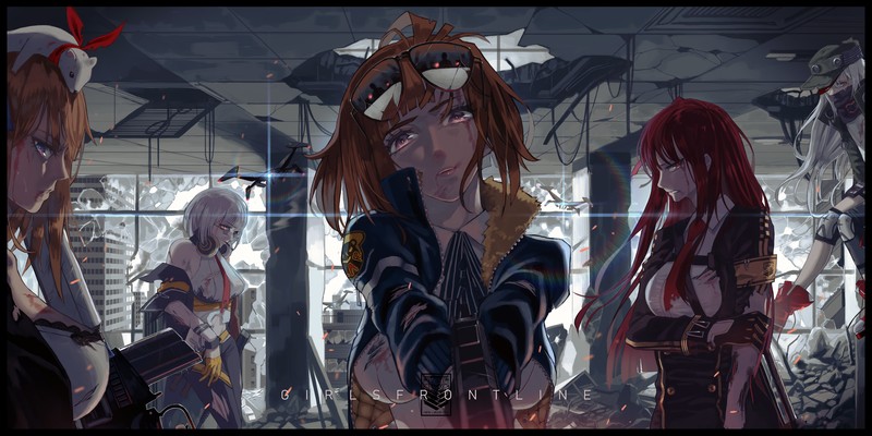 anime girls, anime, redhead, glasses, Girls Frontline