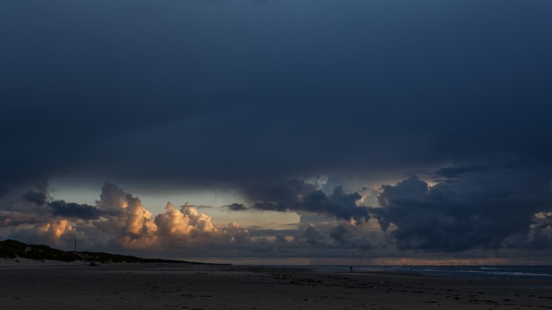 landscape, clouds, beach, nature, sunset, sea