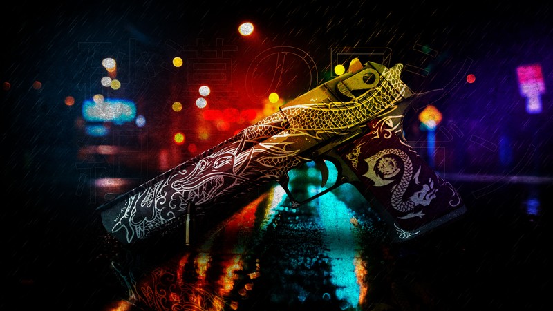 Counter-Strike: Global Offensive, Valve, PC gaming, colorful, gun, weapon