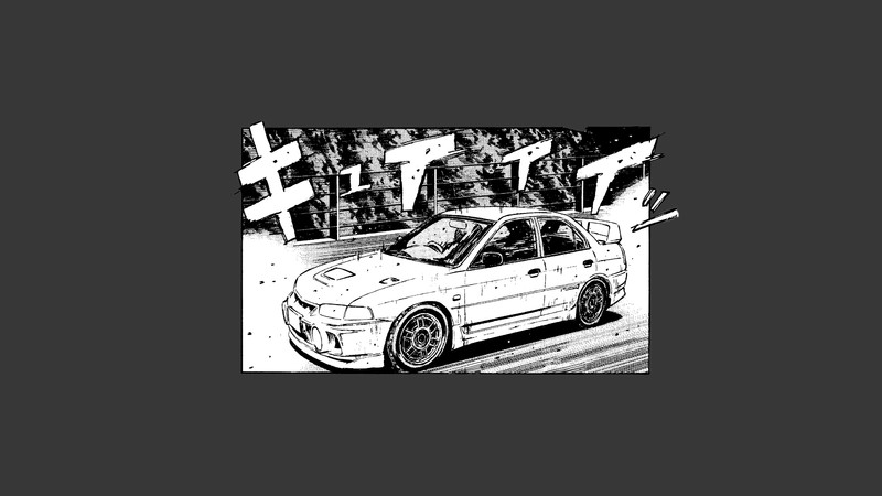 Initial D, Mitsubishi Lancer Evo V, car, vehicle