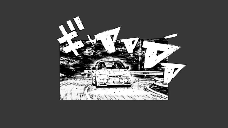 Initial D, Mitsubishi Lancer Evo V, car, vehicle, Mitsubishi