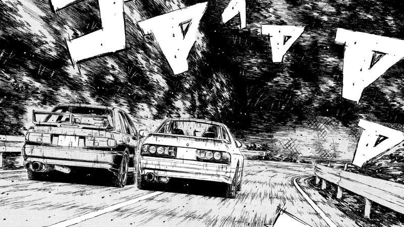 Initial D, Mitsubishi Lancer Evo V, car, vehicle, racing, road