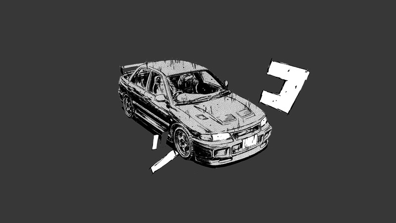 Initial D, Mitsubishi Lancer Evo V, simple background