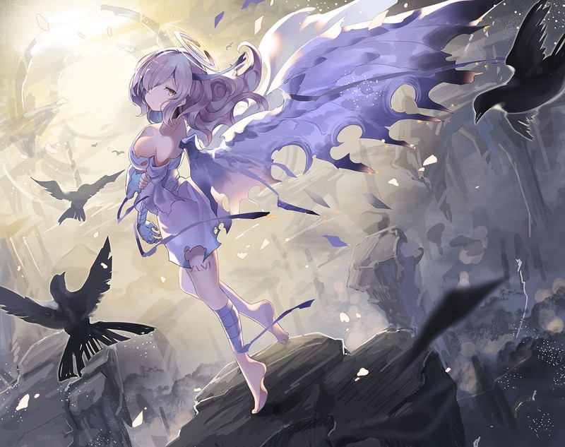 angel, wings, anime