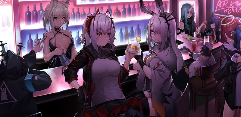 anime girls, digital art, artwork, 2D, anime, portrait, Arknights, W(Arknights), Kaltsit(Arknights), Frostnova(Arknights), Chen (Arknights), Hoshiguma (Arknights), Exusiai (Arknights), Mostima (Arknights), Doctor(Arknights)