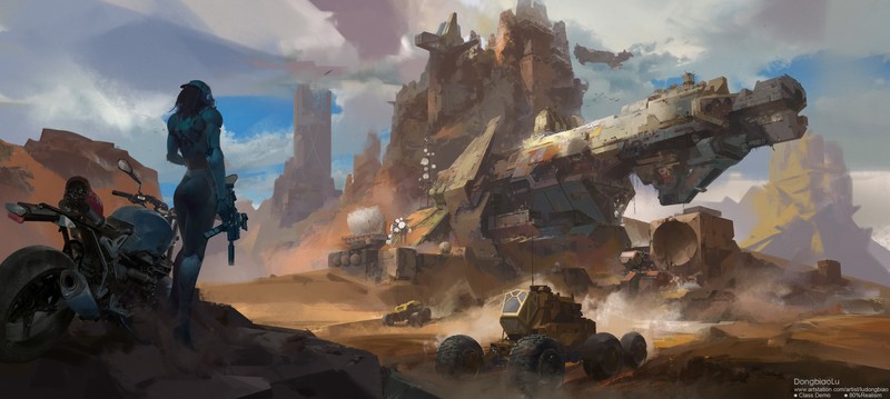 artwork, science fiction, planet, ArtStation, futuristic