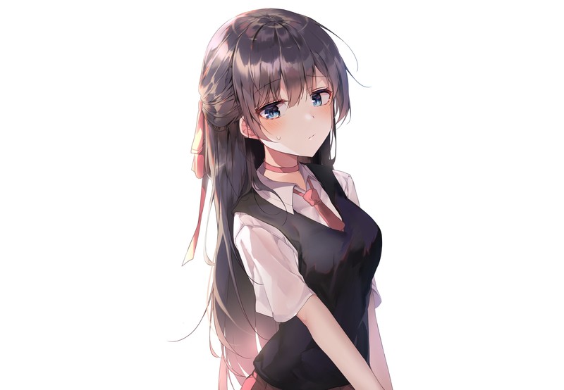 long hair, black hair, anime girls, anime