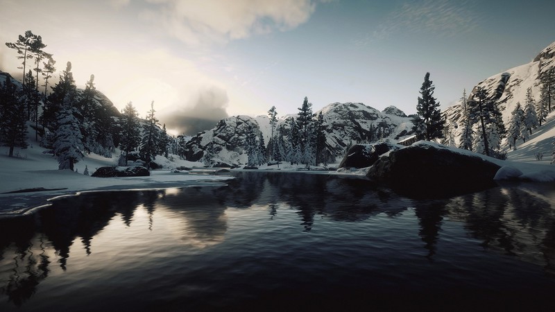 Red Dead Redemption 2, video games, PC gaming, nature, landscape, winter, screen shot