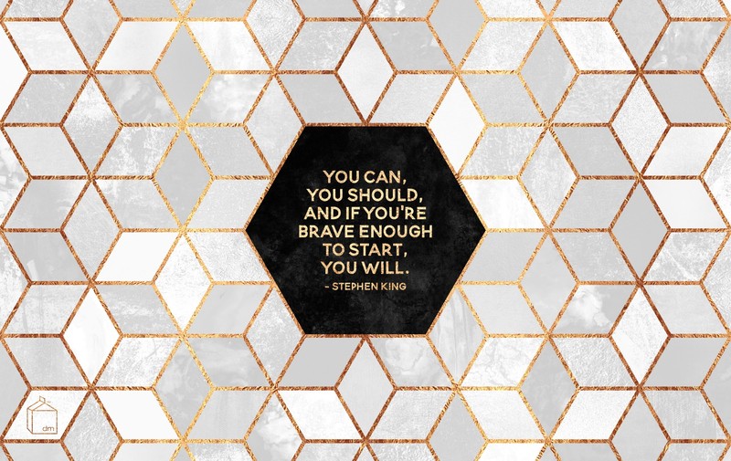 digital, geometry, geometric figures, lines, shapes, render in shapes, minimalism, typography, motivational, digital art, quote, Stephen King