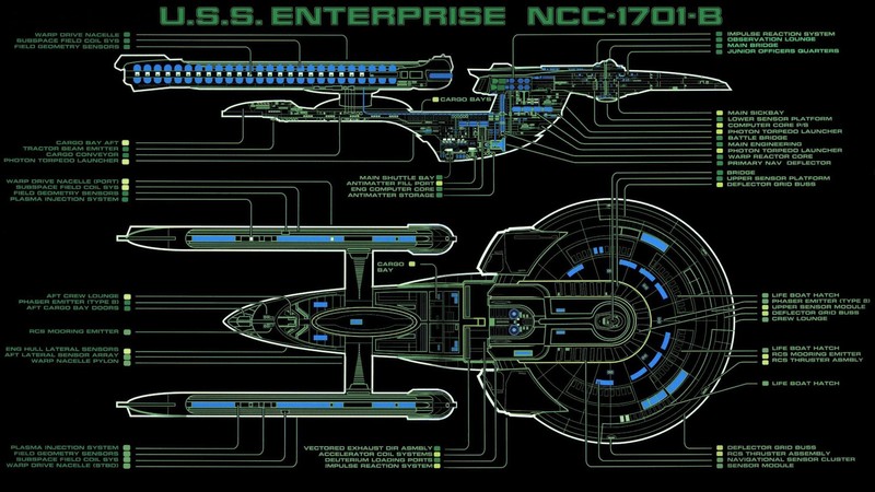 Star Trek, USS Enterprise (spaceship), Excelsior Class, USS Enterprise NCC-1701 B, Deck Plans