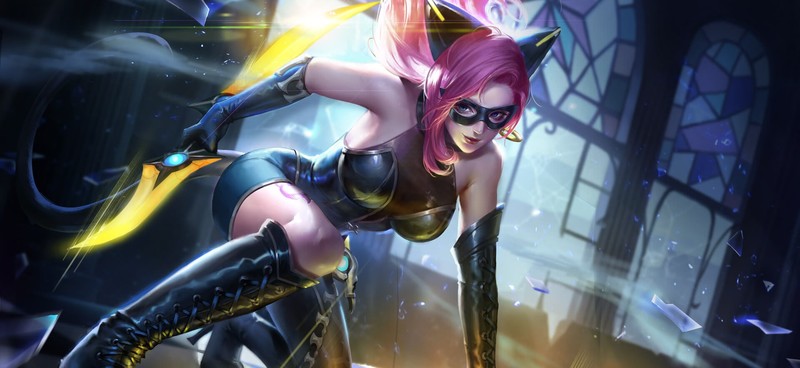 anime, people, mask, fantasy girl, warrior, pink hair