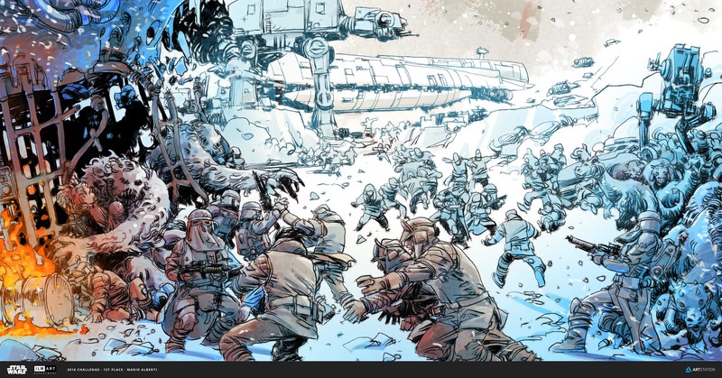 Star Wars, Star Wars: The Empire Strikes Back, Hoth, Battle of Hoth, Wampa, Snow Trooper, AT-AT