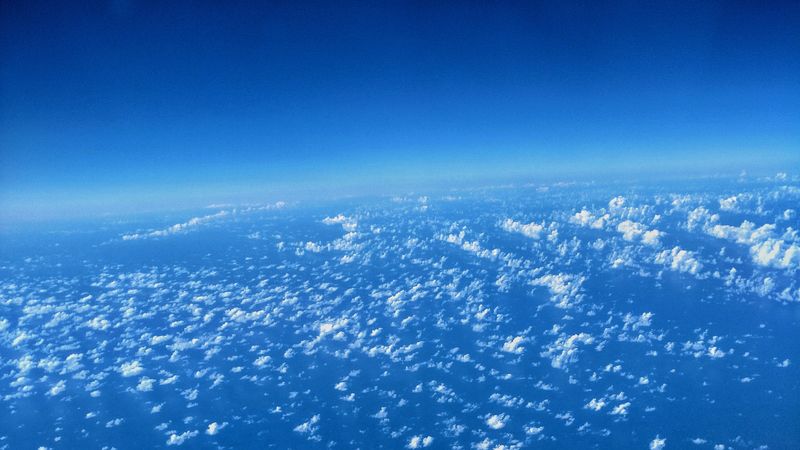 clouds, atmosphere, troposphere, height, above clouds, horizon, 4k