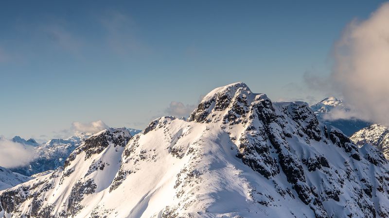 mountains, top, snow, slope, height, 4k