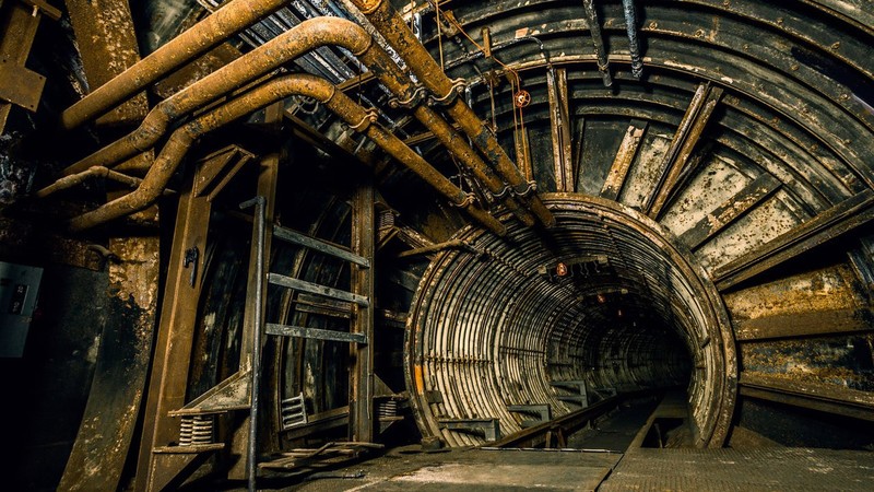 tunnel, abandoned, underground, pipes