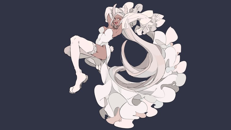 Usagiyama Rumi, Boku no Hero Academia, leotard, bunny costume, bunny ears, bunny girl, bunny tail, wedding dress, superheroines, white hair