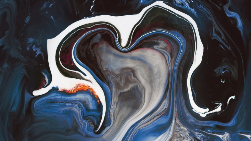 abstract, fluid, shapes, blue